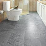 Dark Marble Peel and Stick Bathroom Floor Tiles