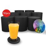 DIY Black Ceramic Coasters - Unglazed 50-Pack
