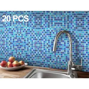 Cobalt Blue Mosaic Shower Floor Tiles, 20 Sheets