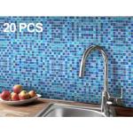 Cobalt Blue Mosaic Shower Floor Tiles, 20 Sheets