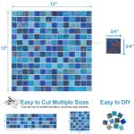Cobalt Blue Mosaic Shower Floor Tiles, 20 Sheets