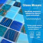 Cobalt Blue Mosaic Shower Floor Tiles, 20 Sheets