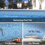 Cobalt Blue Mosaic Shower Floor Tiles, 20 Sheets