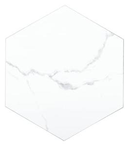 White Marble Hexagon Peel & Stick Floor Tiles
