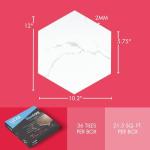 White Marble Hexagon Peel & Stick Floor Tiles