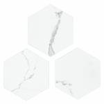 White Marble Hexagon Peel & Stick Floor Tiles