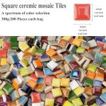 300g White Ceramic Mosaic Tiles for DIY Crafts