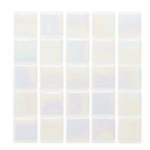 Contemporary Pearl White Iridescent Glass Mosaic Tile