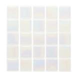 Contemporary Pearl White Iridescent Glass Mosaic Tile