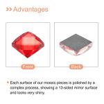 Red Glitter Crystal Mosaic Tiles - 55 Pieces