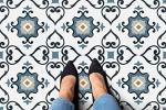Retro Peel and Stick Vinyl Floor Tiles - 10 Pack