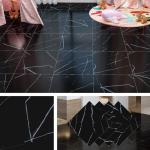 Livelynine Peel and Stick Floor Tile Black 12X12 Inch Marble Self Adhesive Vinyl Flooring Tile Sticker Stick on Floor Tiles Waterproof Flooring for Kitchen Bathroom Flooring Laminate Linoleum, 4 Pack