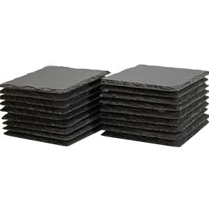 Yousonew 18 Pack 4x4 Black Slate Coasters