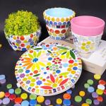 Blue Iridescent Glass Mosaic Tiles for Crafts