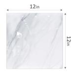 Peel and Stick Backsplash Tiles, 10pcs 12"x12" White Marble Wall Tiles, PVC Self Adhesive Wall Panels, Stick on Backsplash for Kitchen, Shower, Bathroom, Living Room