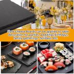 4 PCS 11x11 Inch Slate Cheese Board Set