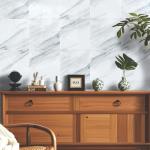 Peel and Stick Backsplash Tiles, 10pcs 12"x12" White Marble Wall Tiles, PVC Self Adhesive Wall Panels, Stick on Backsplash for Kitchen, Shower, Bathroom, Living Room