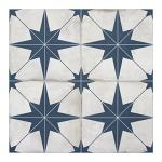 The Tiles Plaza Encaustic Peel and Stick Backsplash, Blue Star Patterned Stick on Tile, Stone Composite Self-Adhesive Wall Tile Sticker for Kitchen Bathroom Fireplace Stairs, 10 Sheets