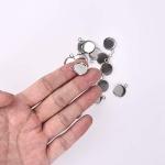 LANBEIDE 50 Pieces Bezel Pendant Trays with 50 Clear Glass Cabochon Dome Tiles Clear Cameo for Crafting DIY Jewelry Making 12X12mm (Total 100 Pcs)