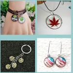 LANBEIDE 50 Pieces Bezel Pendant Trays with 50 Clear Glass Cabochon Dome Tiles Clear Cameo for Crafting DIY Jewelry Making 12X12mm (Total 100 Pcs)