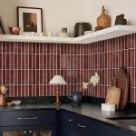 Alwayspon 10 Sheets 12" x12'' Retro Red 3D Vinyl Backsplash Tiles, Self-Adhesive Peel and Stick Wall Tile Stickers Stick on Subway Tiles for Kitchen Bathroom Wall