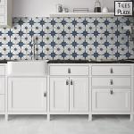 The Tiles Plaza Encaustic Peel and Stick Backsplash, Blue Star Patterned Stick on Tile, Stone Composite Self-Adhesive Wall Tile Sticker for Kitchen Bathroom Fireplace Stairs, 10 Sheets