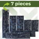 BETONEX 7 pcs ABS 2mm Flagstone Limestone Natural Stone Mold Plastic Cement Molds Cement Wall Mould Concrete Tile Brick DIY Forms - De Pared Moldes para Cemento Rock Molds for Concrete Prensa