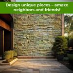 BETONEX 5 pcs ABS 2mm Flagstone Limestone Plastic Cement Molds Cement Wall Mould Concrete Tile Brick DIY Forms - De Pared Moldes para Cemento Rock Molds for Concrete Prensa para Pared