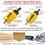 MaxTool 3-1/8" TCT Hole Saws 79mm Carbide Tipped Holesaw 2.25" Deep Cut for Cutting Asphalt Brick Concrete Gypsum Limestone Tile Wood MDF; CT00Y57R308