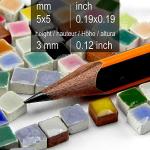 Glazed Ceramic Tiles for DIY Mosaic Artwork Arts, 0.19 Inch 5 mm, 1000 Pcs Dark Green, RG07