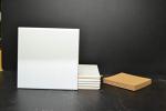 6 Ceramic White Tiles Glazed 6 x 6 with Cork Backing Pads, DIY Make Your Own Hot Plate, Painting Projects, Decoupage