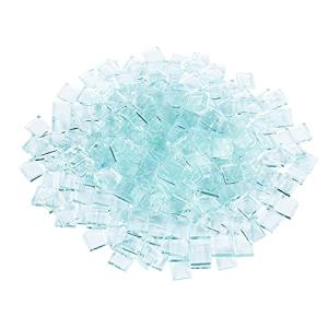 FINGERINSPIRE 375 PCS (280g) Transparent Mosaic Tiles, 0.4 Inch Square Shape Glass Tiles, Crystal Clear Glass Mosaic Supplies Pieces for Crafts Home Decoration