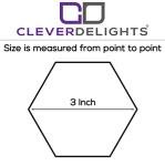 CleverDelights 3" Hexagon Glass Tile - Clear