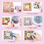 FINGERINSPIRE 375 PCS (280g) Transparent Mosaic Tiles, 0.4 Inch Square Shape Glass Tiles, Crystal Clear Glass Mosaic Supplies Pieces for Crafts Home Decoration