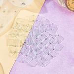 FINGERINSPIRE 375 PCS (280g) Transparent Mosaic Tiles, 0.4 Inch Square Shape Glass Tiles, Crystal Clear Glass Mosaic Supplies Pieces for Crafts Home Decoration