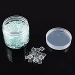 FINGERINSPIRE 375 PCS (280g) Transparent Mosaic Tiles, 0.4 Inch Square Shape Glass Tiles, Crystal Clear Glass Mosaic Supplies Pieces for Crafts Home Decoration