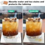 GNIEMCKIN 50 Pack 4x4 Inch Sublimation Ceramic Coasters with Cork Backing Pads, White Square Glazed Ceramic Coasters for DIY Crafts, Sublimation, Mosaics