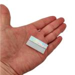 1.57" x 0.4" Rectangular Iridescent Stained Glass Strip, 7oz Glass Mosaic Tiles for DIY Crafts,Plates,Picture Frames,Flower Pots,Handmade Jewelry and More Mosaic Decorative (Iridescent White)