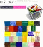 1.57" x 0.4" Rectangular Iridescent Stained Glass Strip, 7oz Glass Mosaic Tiles for DIY Crafts,Plates,Picture Frames,Flower Pots,Handmade Jewelry and More Mosaic Decorative (Iridescent White)