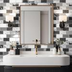 Art3d Peel and Stick Black White Grey Marble Wall Tiles – 12"x12" Thicker Design Backsplash, Self-Adhesive Tile for Kitchen & Bathroom Decor