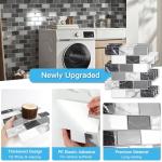 Art3d Peel and Stick Black White Grey Marble Wall Tiles – 12"x12" Thicker Design Backsplash, Self-Adhesive Tile for Kitchen & Bathroom Decor