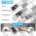 Art3d Peel and Stick Black White Grey Marble Wall Tiles – 12"x12" Thicker Design Backsplash, Self-Adhesive Tile for Kitchen & Bathroom Decor