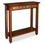 Leick Home 10059 Rustic Slate Tile Hall Console Sofa Table with Shelf, Rustic Oak