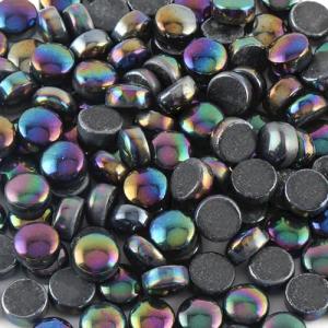Wq Warmqing Iridescent Glass Mosaic Tiles for Crafts, 200g Round Mosaic Glass Pieces,DIY Mosaic Making Supplies for Beginners