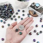 Wq Warmqing Iridescent Glass Mosaic Tiles for Crafts, 200g Round Mosaic Glass Pieces,DIY Mosaic Making Supplies for Beginners
