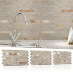 Art3d 20-Sheet Peel and Stick Collage Tile for Kitchen Backsplash - Ecru Slate