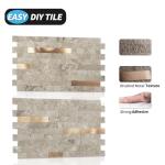 Art3d 20-Sheet Peel and Stick Collage Tile for Kitchen Backsplash - Ecru Slate