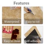 Alow Peel and Stick Floor Tile Yellow, Peel and Stick Flooring Waterproof, Marble Vinyl Flooring for Kitchen Toilet、Laundry Room and More (11.8inX11.8in 10pcs)
