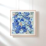 Yuvori 1.1 lbs Blue and White Irregular Porcelain Mosaic Tiles, DIY Handmade, Bathroom, Living Room, Kitchen Backsplash, Outdoor (Mix Color, Medium)