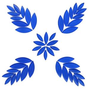 Youway Style Leaf Mosaic Tiles for Crafts Bulk,Blue Petal Mosaic Glass Pieces,200g Flower Glass Tiles for DIY Garden Mosaic Making Supplies